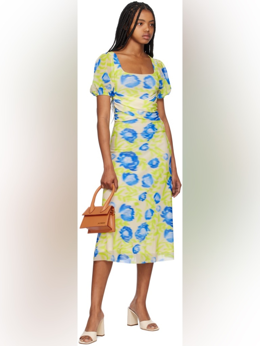 GANNI Green & Blue Printed Midi Dress NWT!!